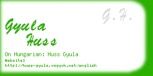 gyula huss business card